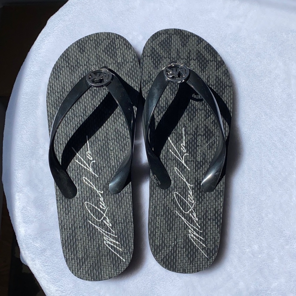 Michael Kors Black Flip Flops
